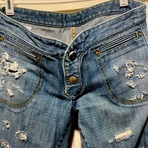 Sexy destroyed flare jeans